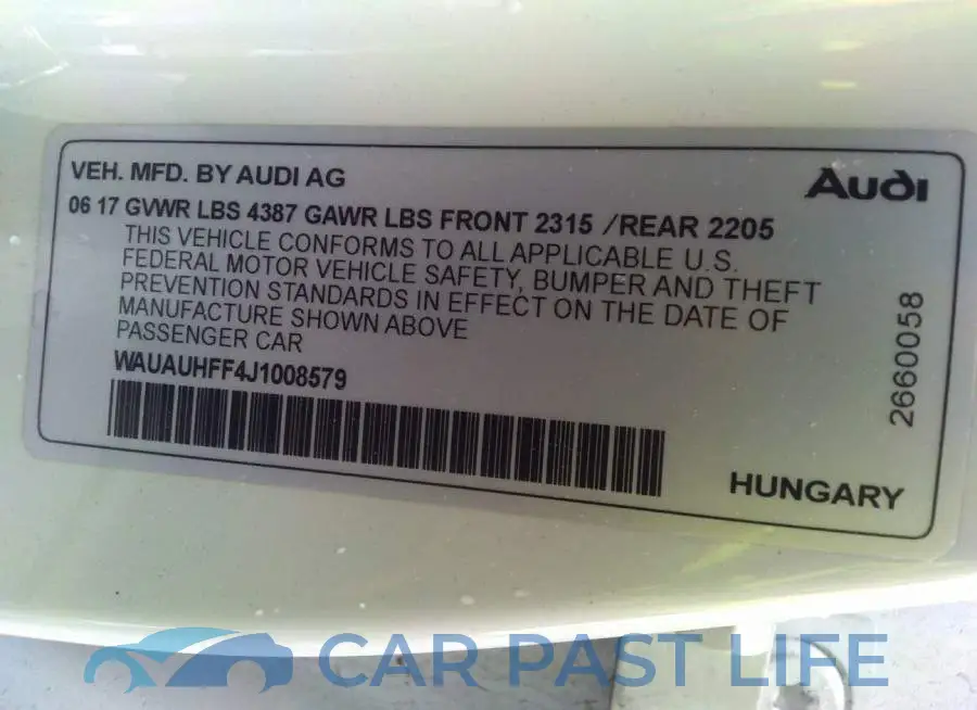 WAUAUHFF4J1008579# 9