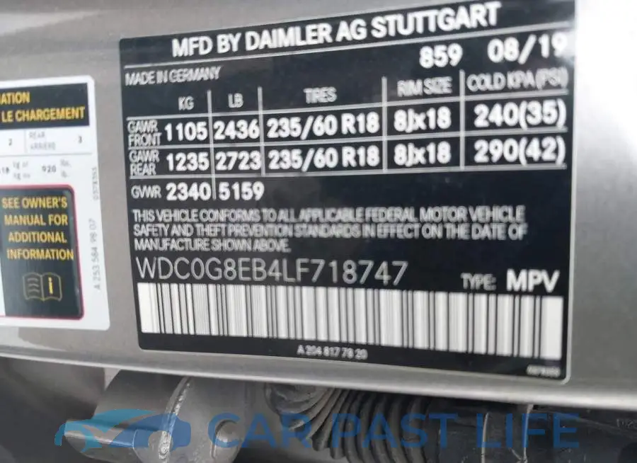 WDC0G8EB4LF718747# 9