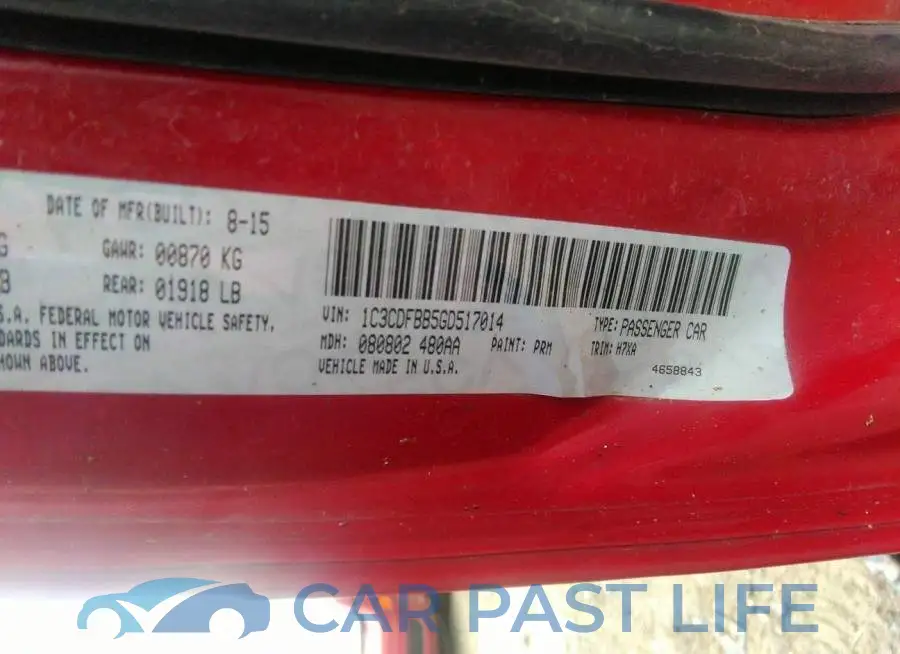 1C3CDFBB5GD517014# 9