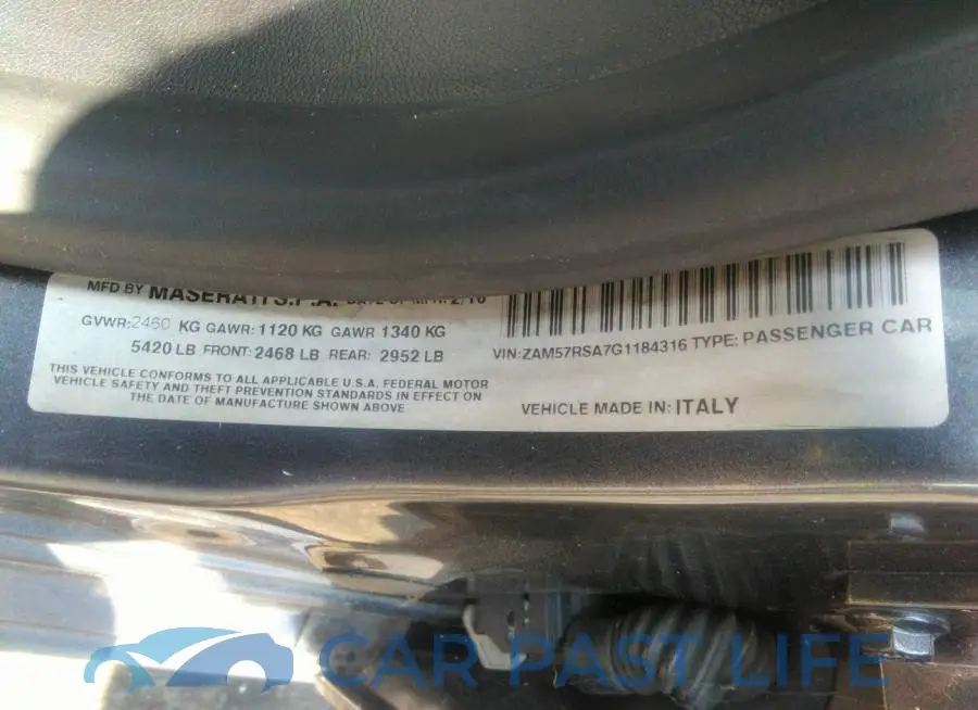 ZAM57RSA7G1184316# 9