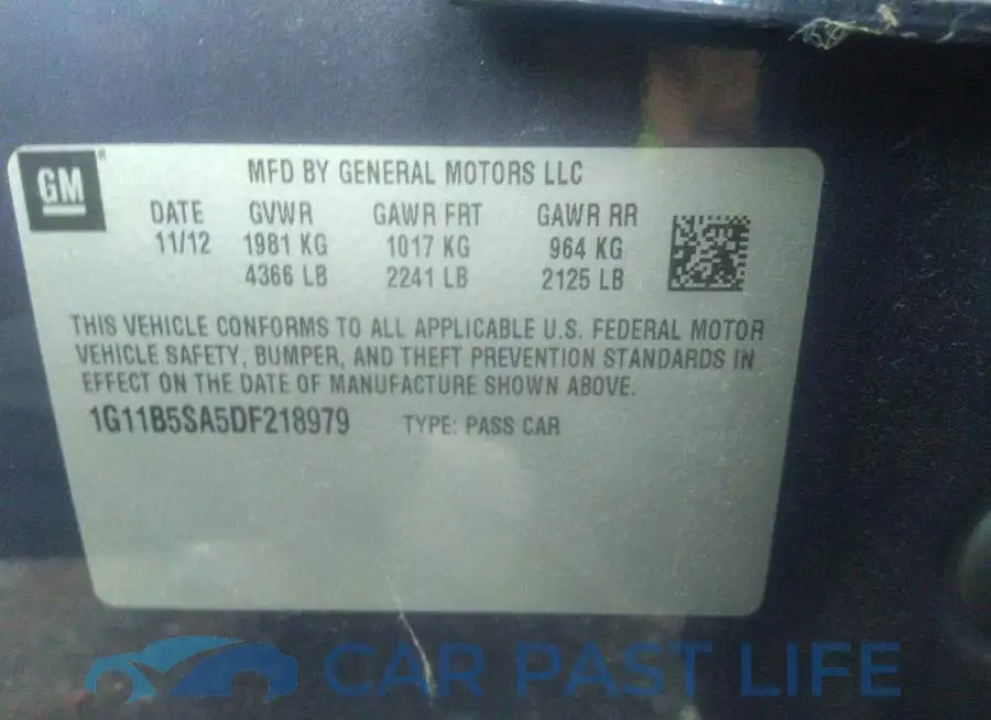 1G11B5SA5DF218979# 9