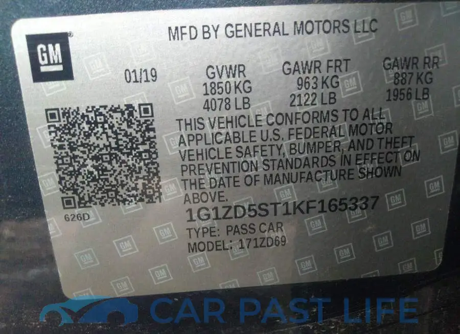 1G1ZD5ST1KF165337# 9