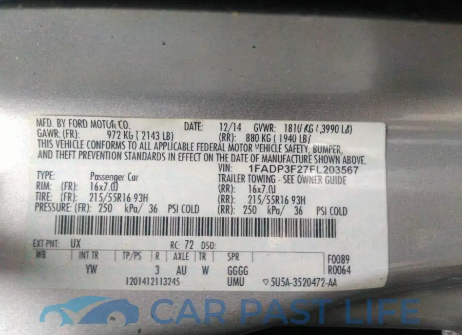 1FADP3F27FL203567# 9