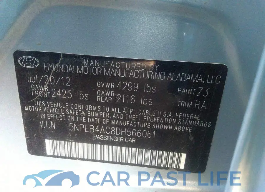 5NPEB4AC8DH566061# 9