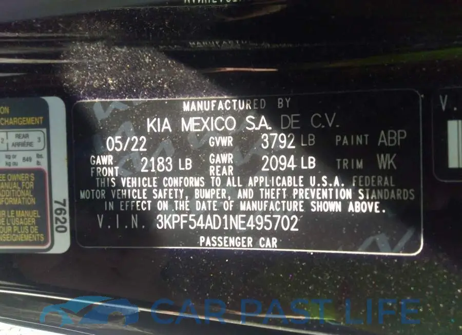 3KPF54AD1NE495702# 9
