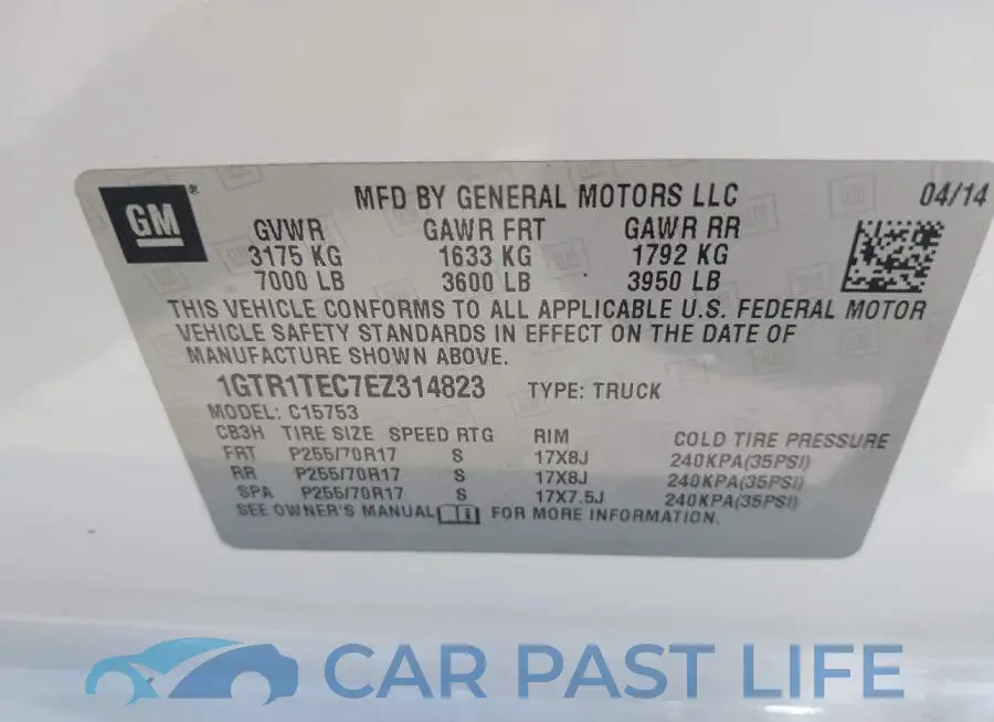 1GTR1TEC7EZ314823# 9