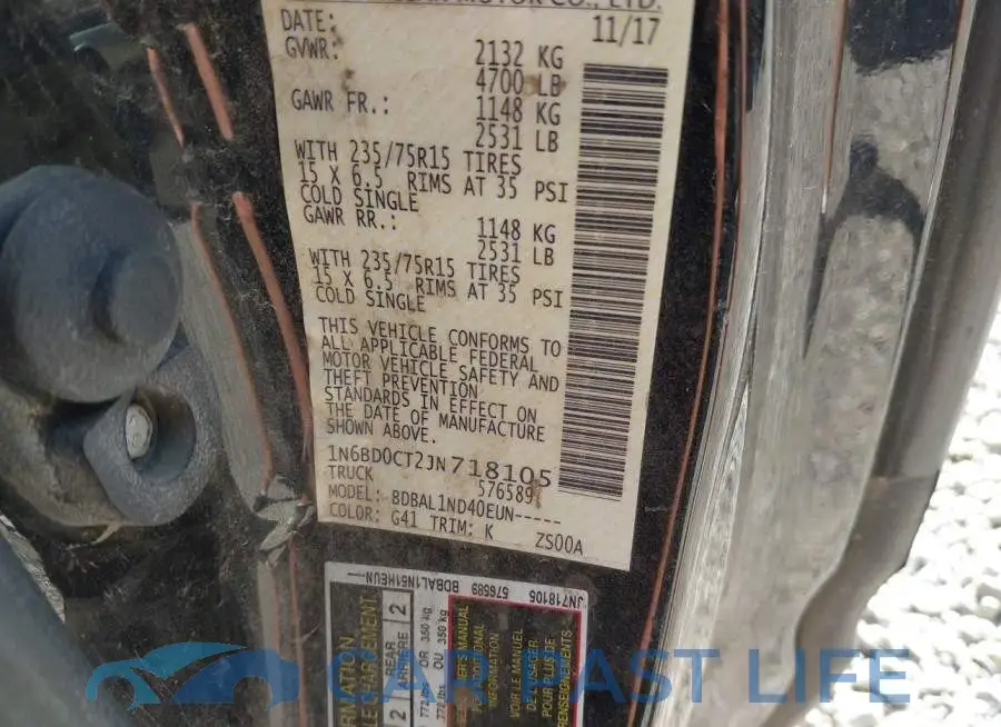 1N6BD0CT2JN718105# 9