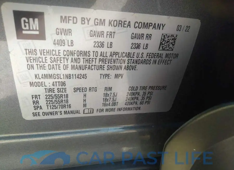 KL4MMGSL1NB114245# 9