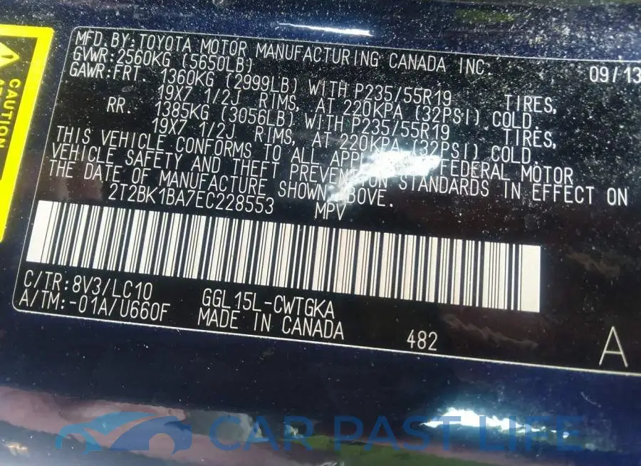 2T2BK1BA7EC228553# 9