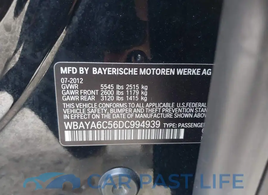 WBAYA6C56DC994939# 9