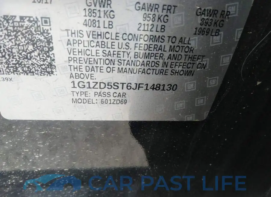 1G1ZD5ST6JF148130# 9