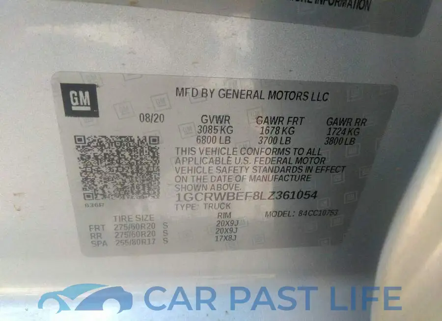 1GCRWBEF8LZ361054# 9