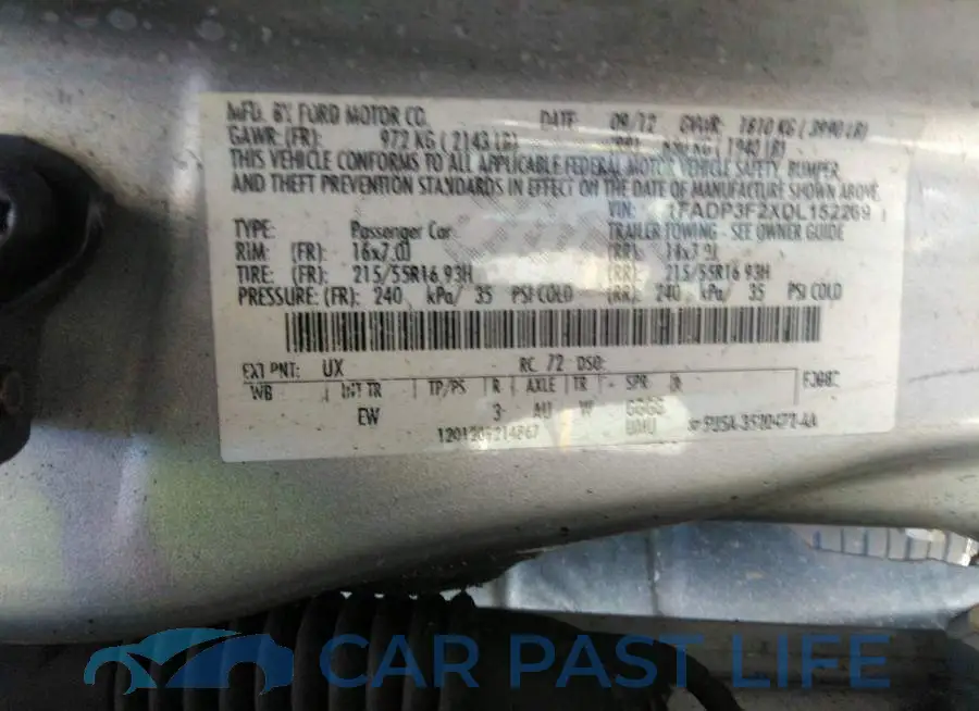 1FADP3F2XDL152269# 9