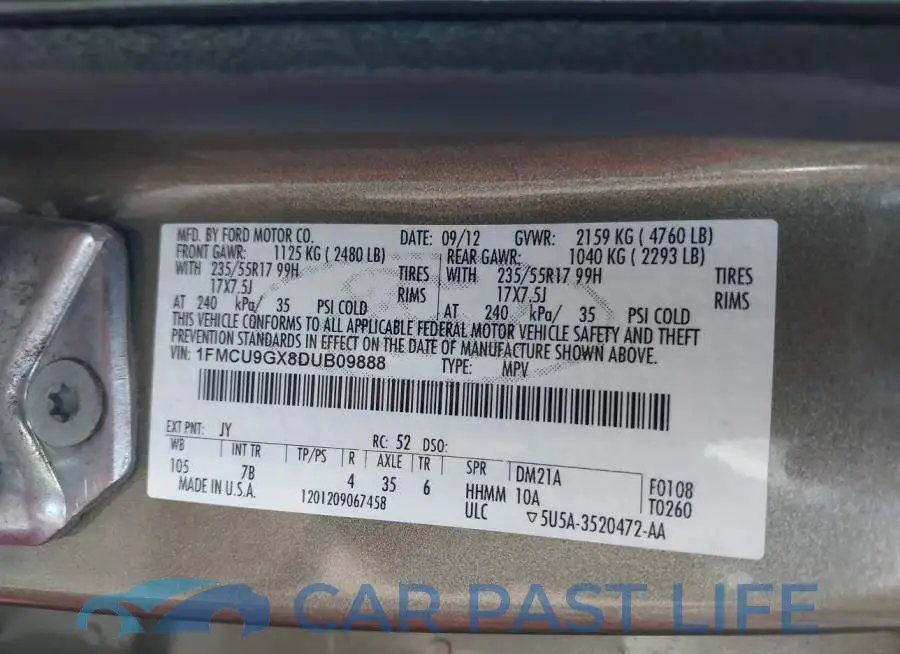 1FMCU9GX8DUB09888# 9