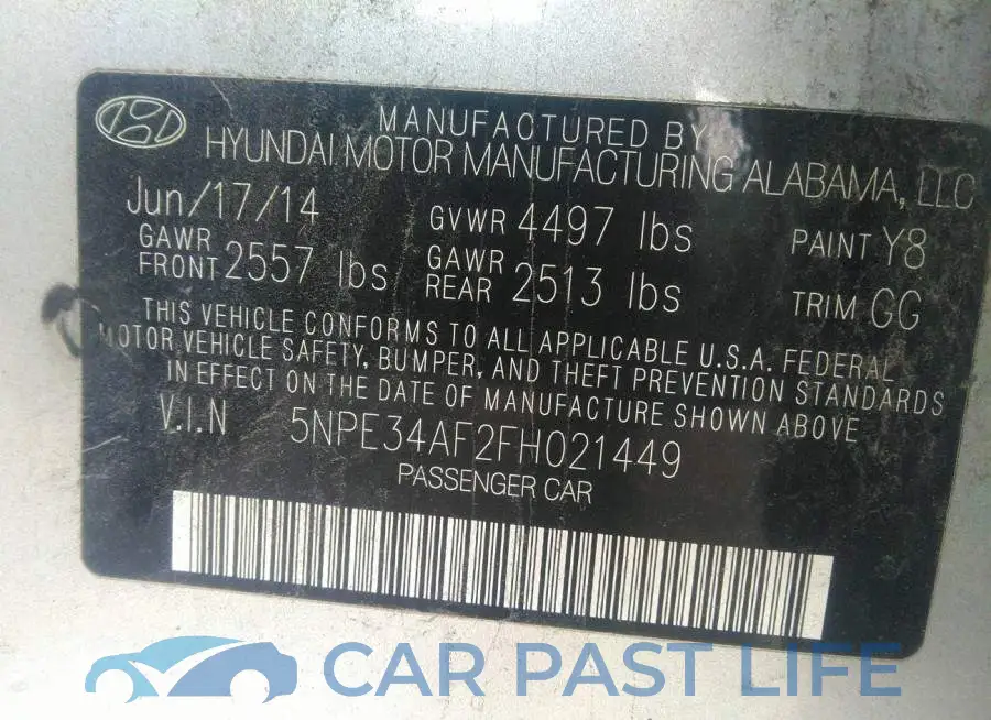 5NPE34AF2FH021449# 9
