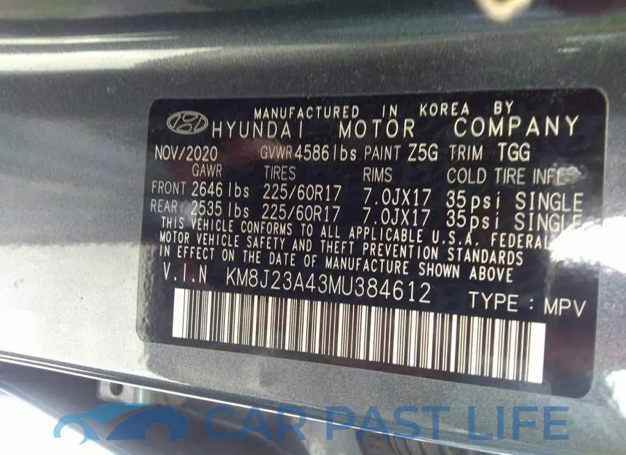 KM8J23A43MU384612# 9