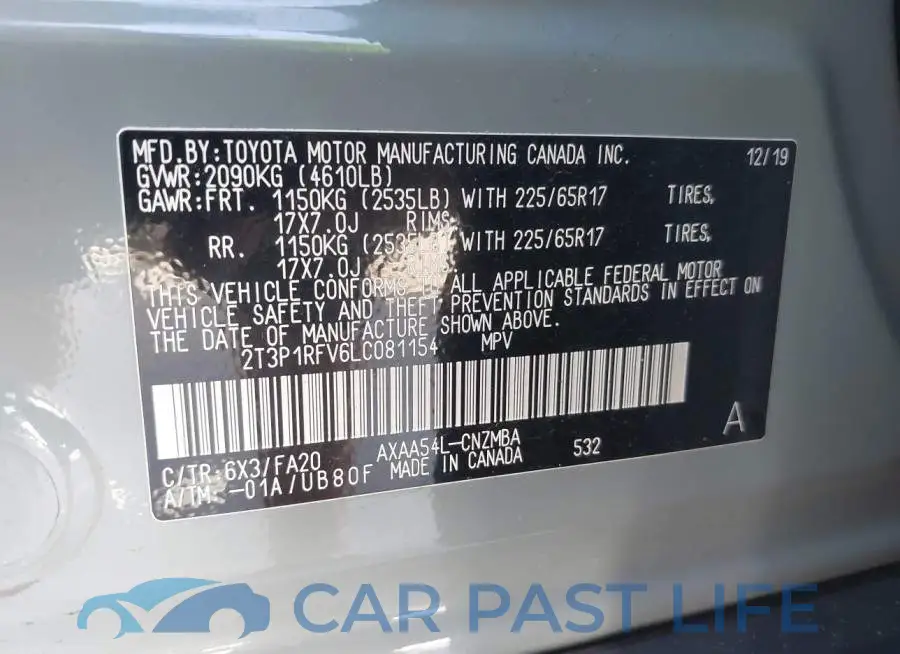 2T3P1RFV6LC081154# 9