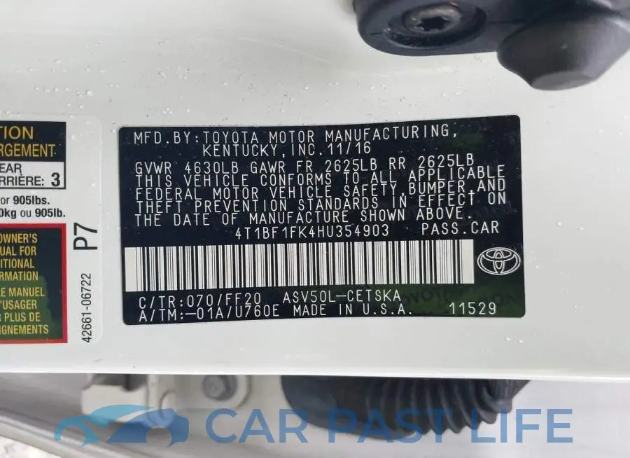 4T1BF1FK4HU354903# 9