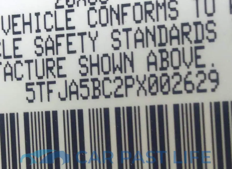 5TFJA5BC2PX002629# 9