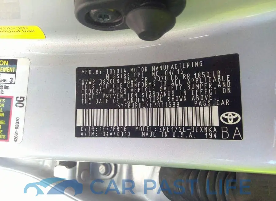 5YFBURHE7FP311599# 9