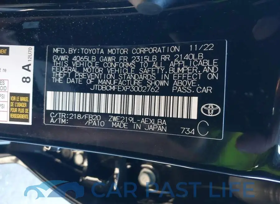 JTDBCMFEXP3002762# 9