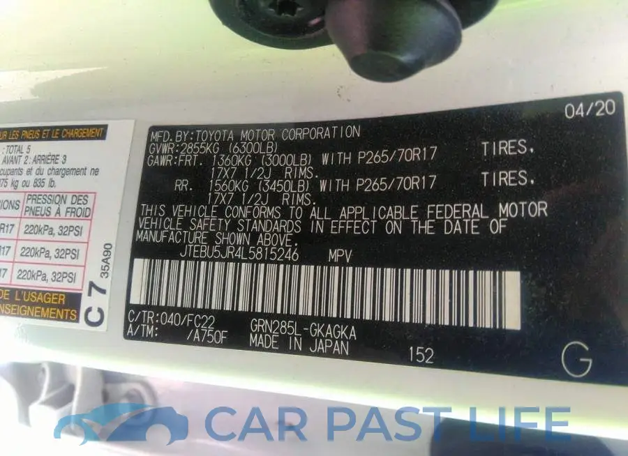 JTEBU5JR4L5815246# 9