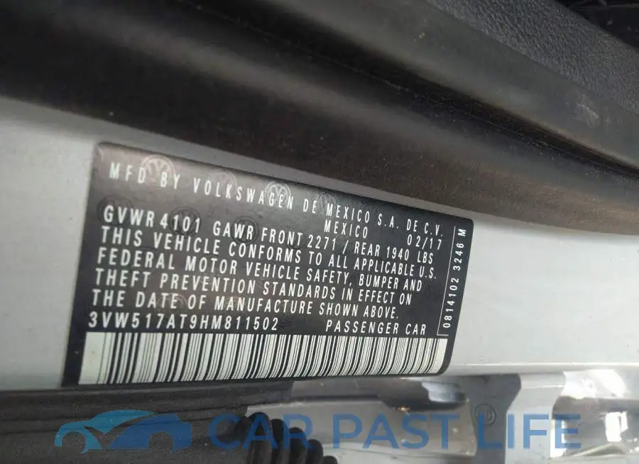 3VW517AT9HM811502# 9