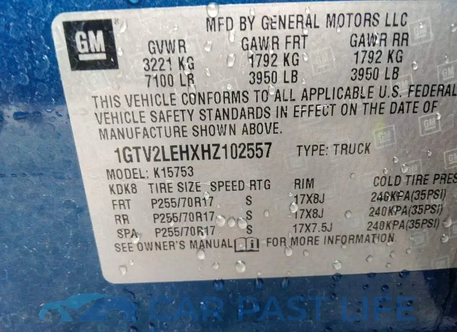 1GTV2LEHXHZ102557# 9