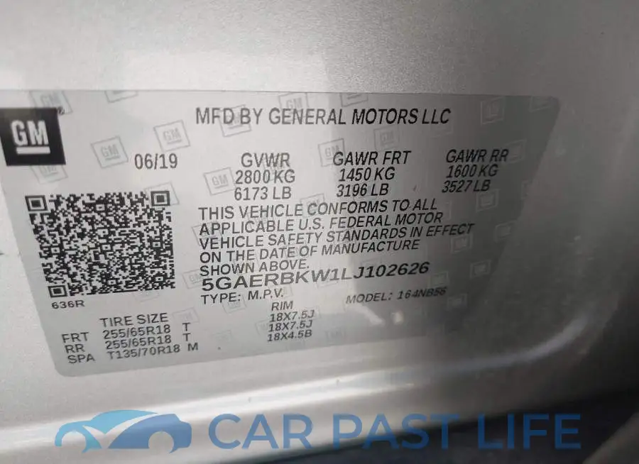 5GAERBKW1LJ102626# 9