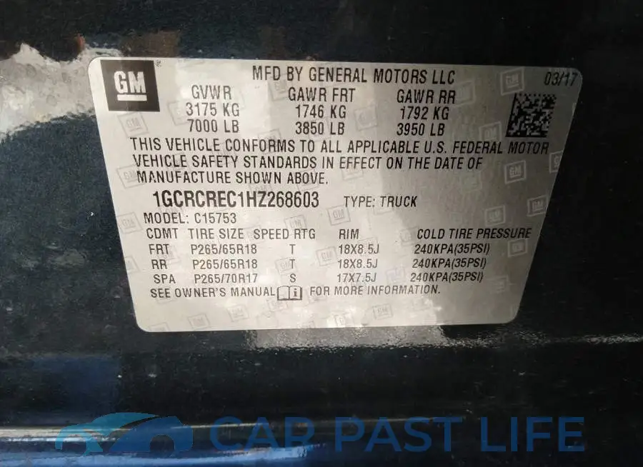 1GCRCREC1HZ268603# 9