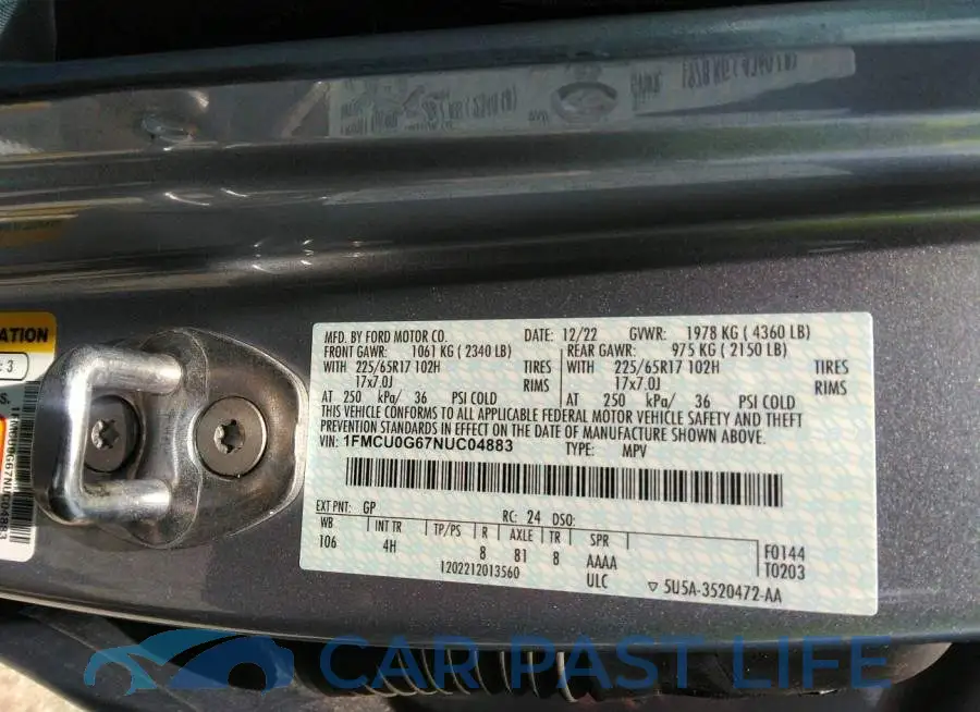 1FMCU0G67NUC04883# 9