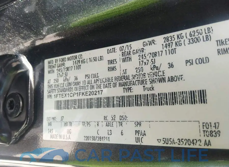 1FTEX1CP1FKE20217# 9