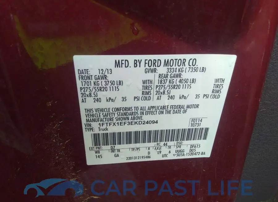 1FTFX1EF3EKD24094# 9