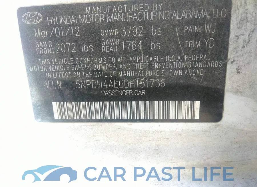 5NPDH4AE6DH151736# 9