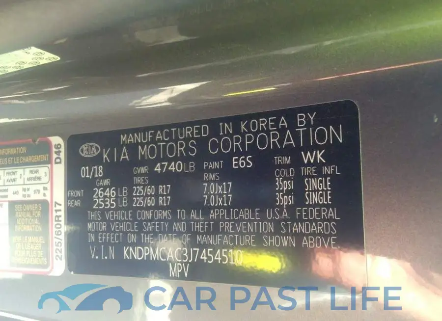 KNDPMCAC3J7454510# 9