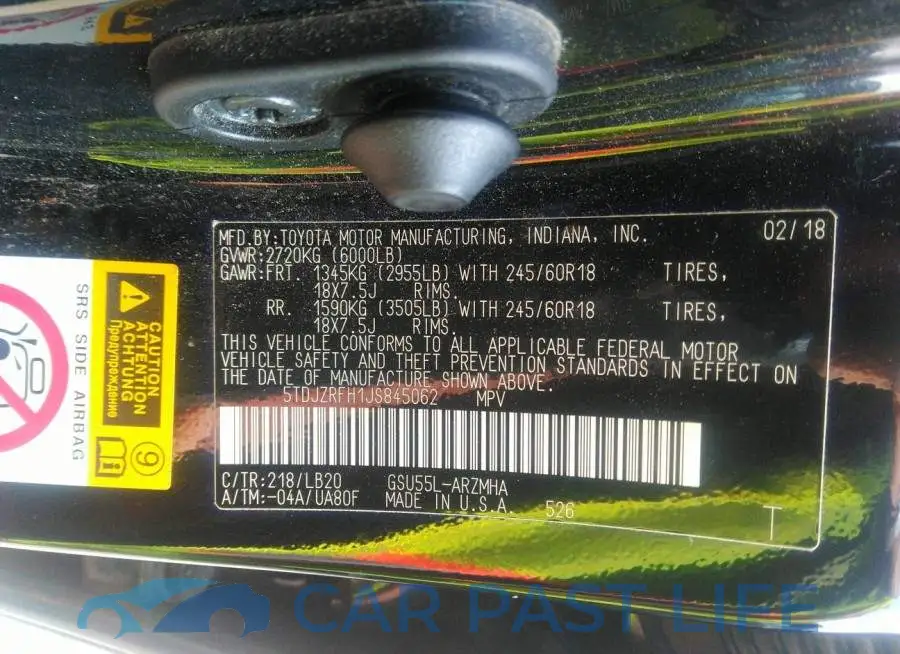 5TDJZRFH1JS845062# 9