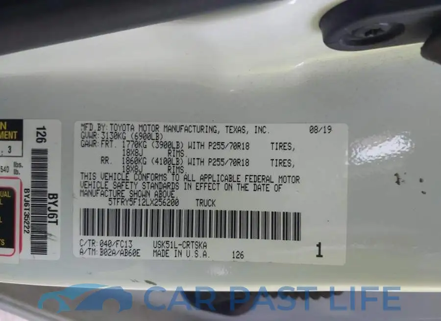 5TFRY5F12LX256200# 9