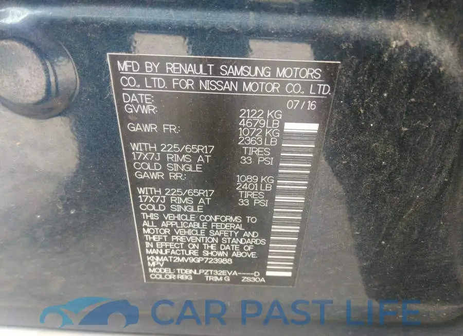 KNMAT2MV9GP723988# 9