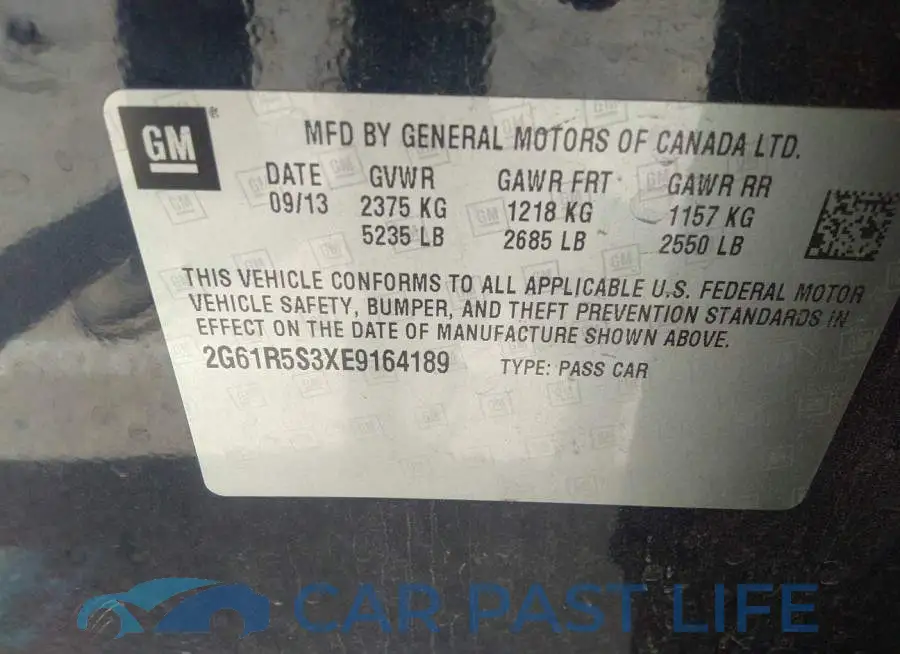 2G61R5S3XE9164189# 9