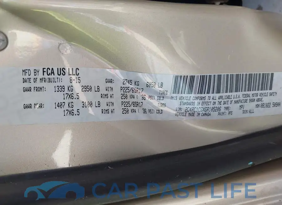 2C4RC1CGXGR105206# 9