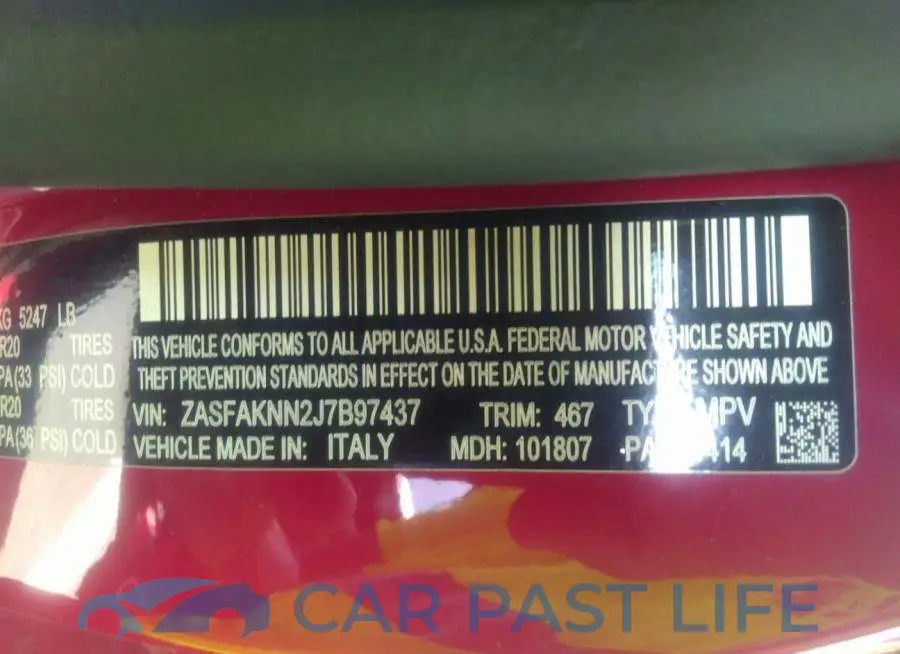 ZASFAKNN2J7B97437# 9