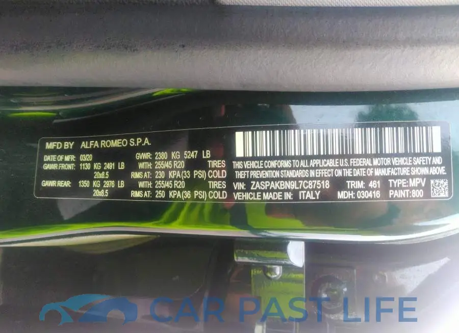 ZASPAKBN9L7C87518# 9
