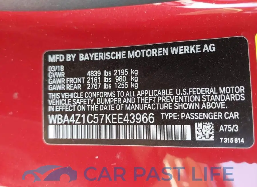 WBA4Z1C57KEE43966# 9