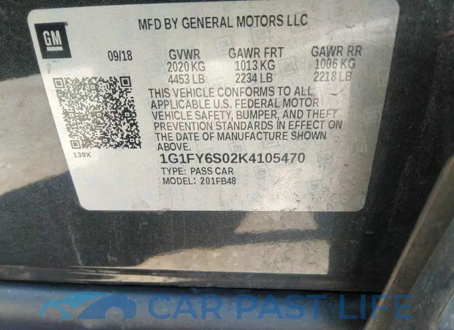 1G1FY6S02K4105470# 9