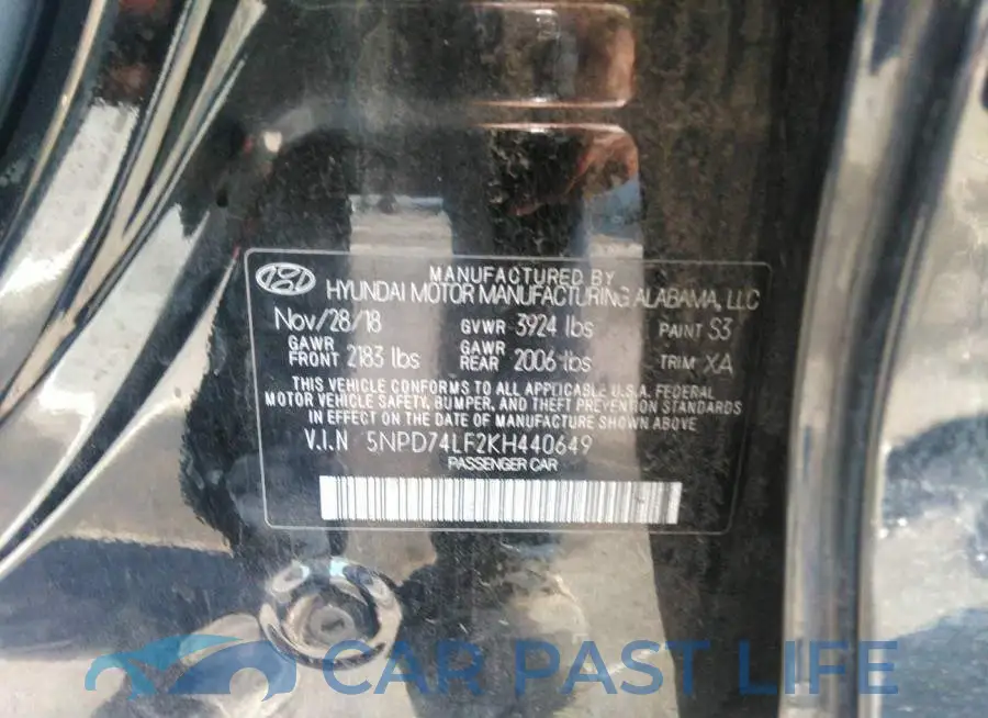5NPD74LF2KH440649# 9
