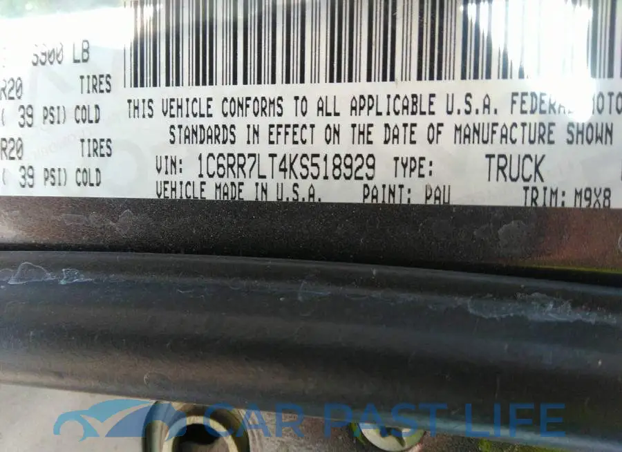 1C6RR7LT4KS518929# 9
