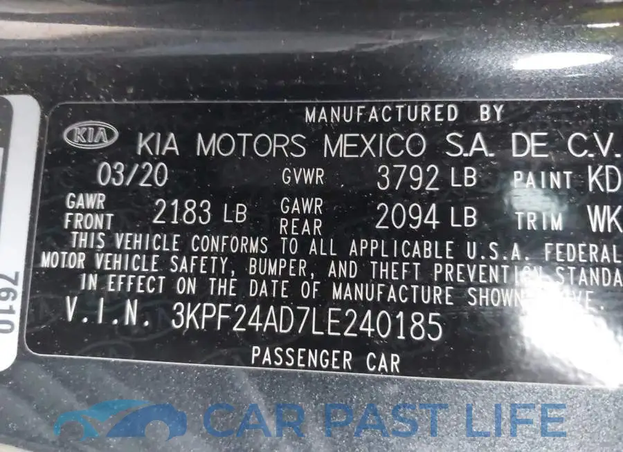 3KPF24AD7LE240185# 9