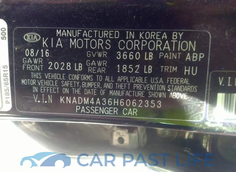 KNADM4A36H6062353# 9