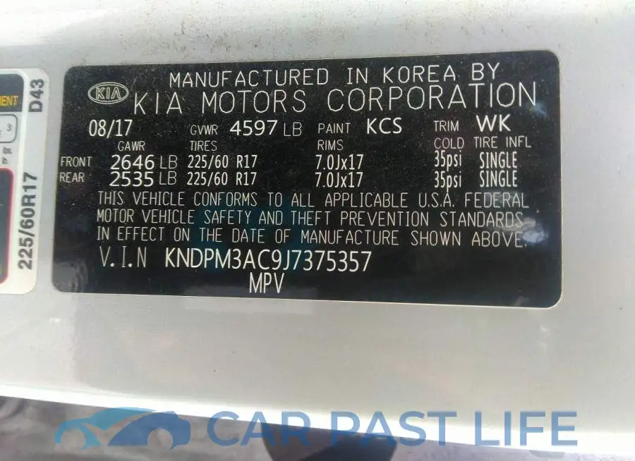 KNDPM3AC9J7375357# 9