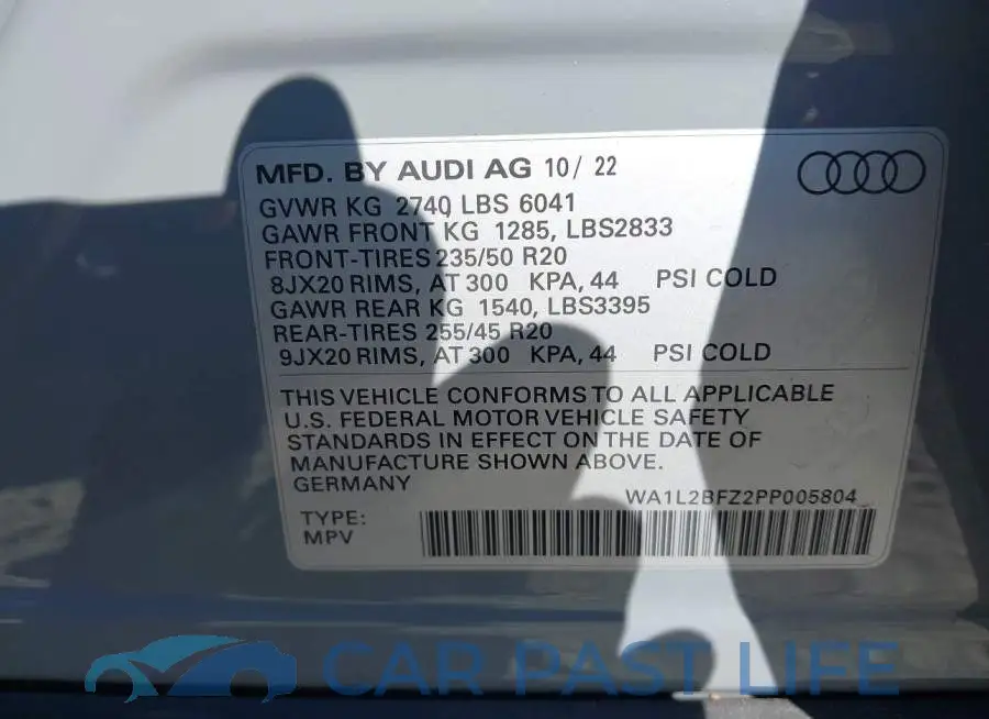 WA1L2BFZ2PP005804# 9